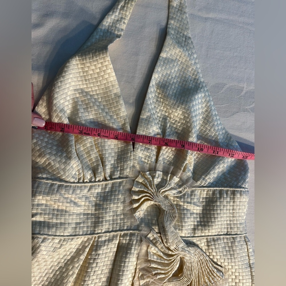 BCBG MaxAzria Fairycore Romantic Dress Size 2 Cream Sleeveless Backless - Picture 12 of 13